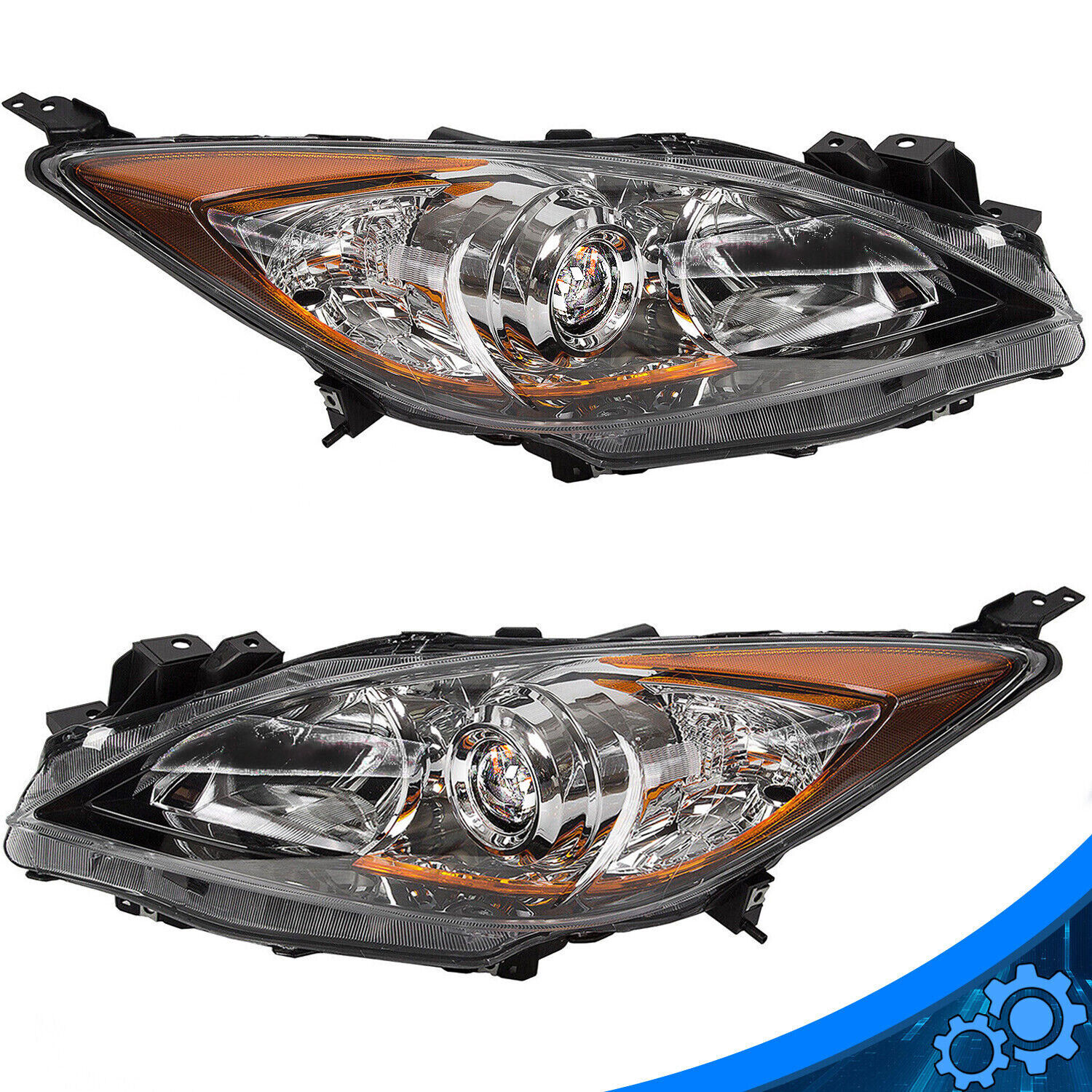 Headlights Assembly For Mazda 3 Sport 2010 2011 2012 2013 Front Lamps One Pair