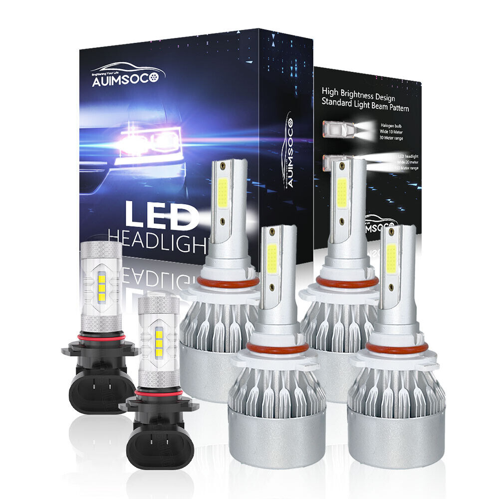 For 2005-2010 Jeep Grand Cherokee 6x LED Headlight Hi/Lo & Fog Light Bulbs Kit