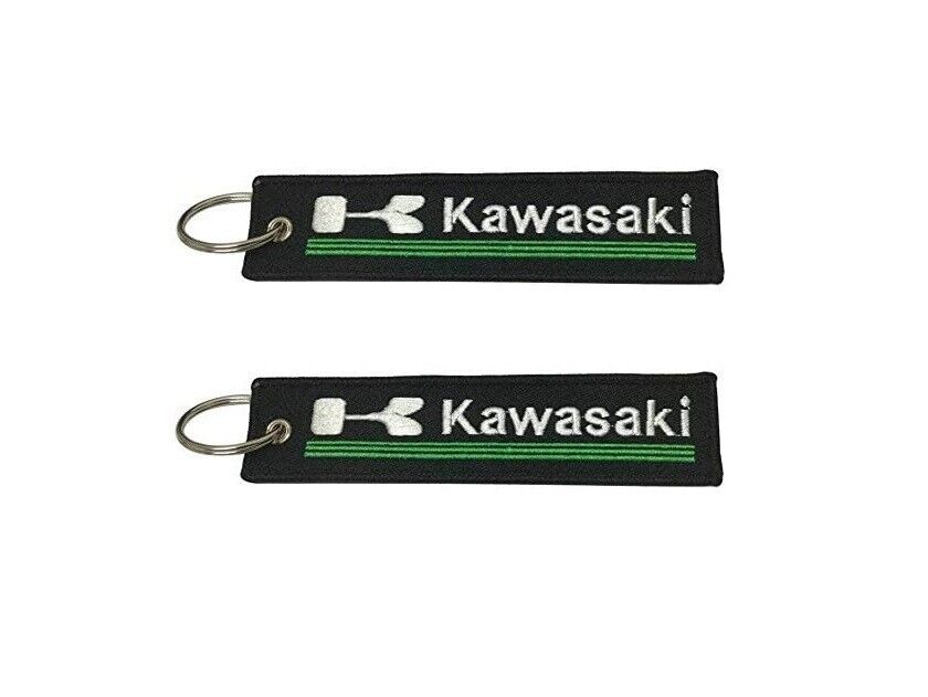 2 Pcs in Set - Kawasaki Keychain Double Sided for Motorcycles, Jet tag, Scooters