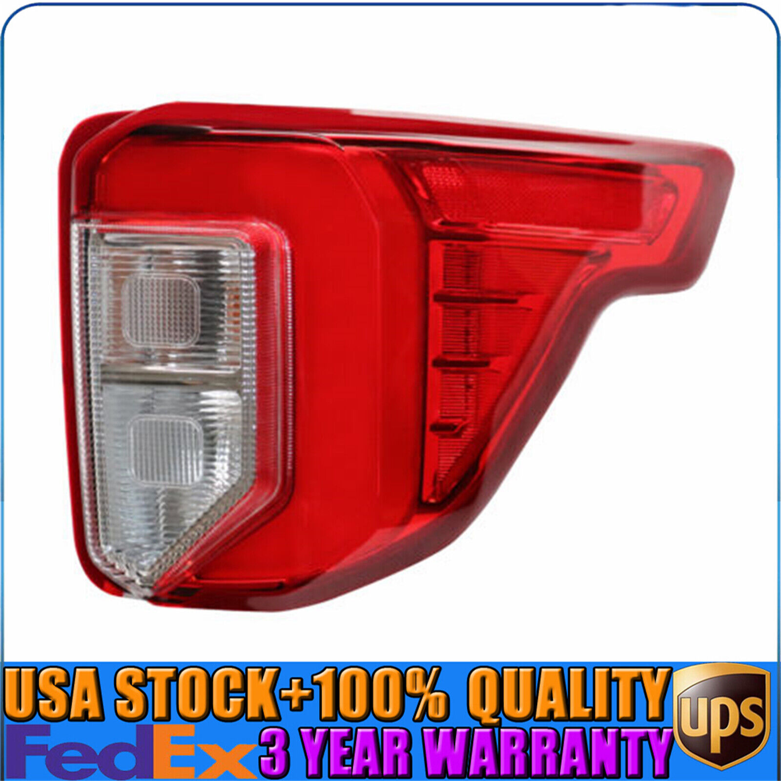 Halogen Tail Light Set For 20-22 Ford Explorer Type Clear/Red w/ Bulb Right Side