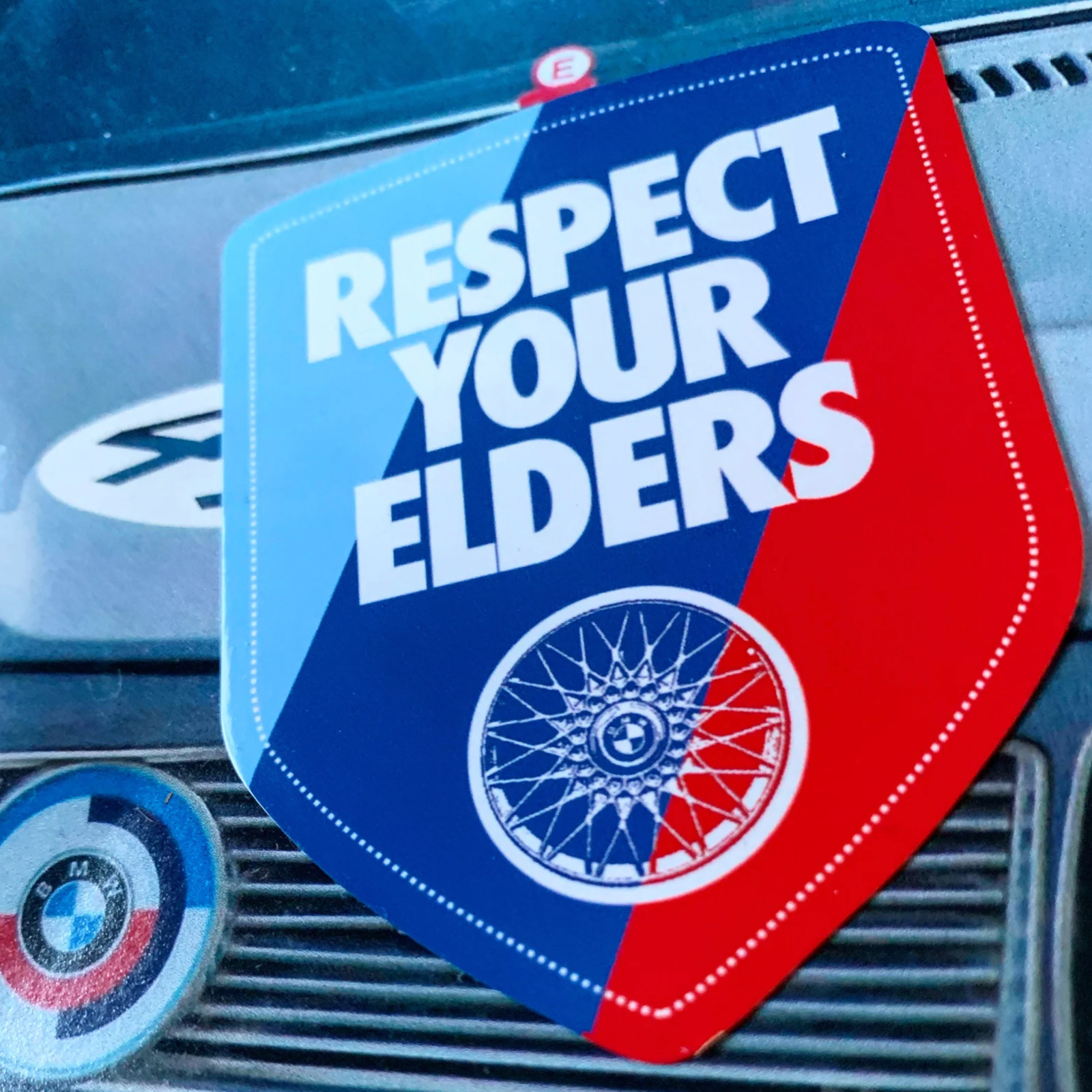 BMW Respect Your Elders Widow Cling Sticker E30 Vintage BMW