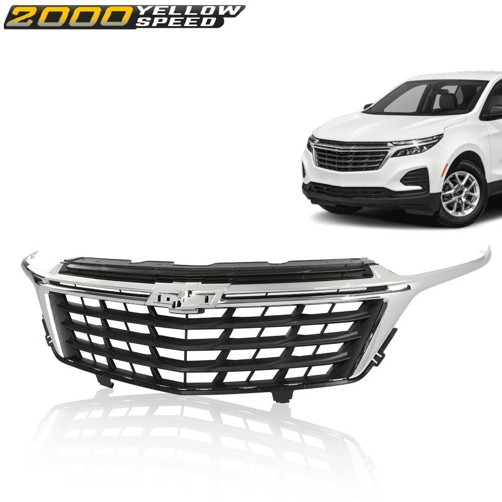 Fit For 2022 2023 Chevrolet Equinox Front Bumper Upper Grille W/Chrome Trim 
