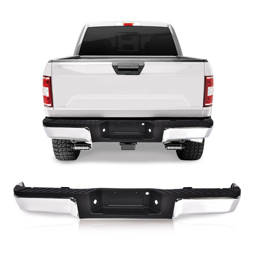 Complete Rear Steel Bumper Assembly Chrome Fit For 2009-2014 Ford F150 Truck New