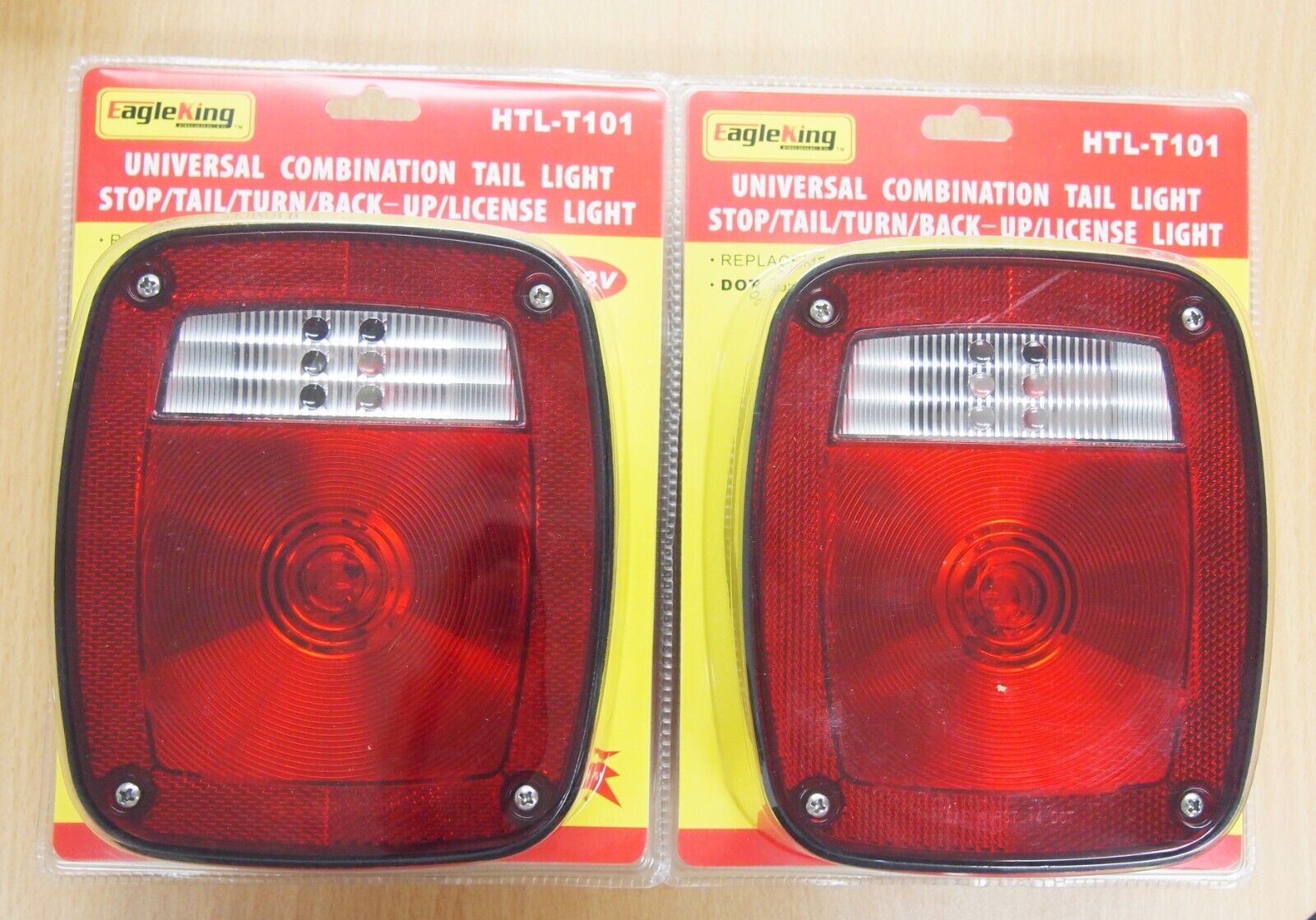 2PC Universal Combination Signal Tail Light Truck Lite Red/clear DOT