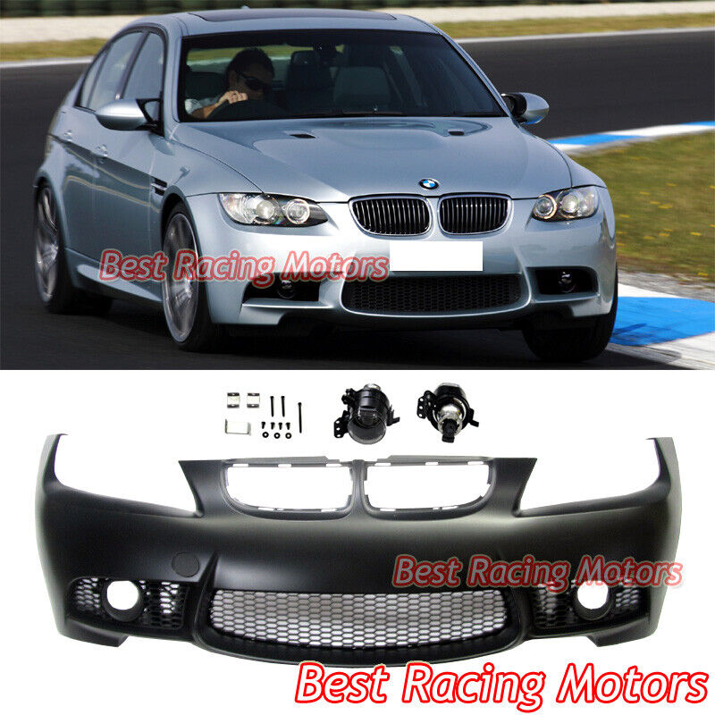 For 2009-2011 BMW E90 4dr 3-Series M3 Style Front Bumper + Glass Projector Fog