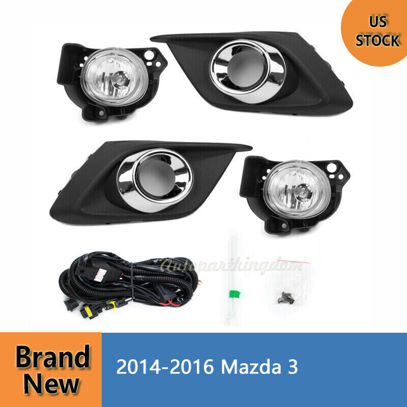 Bumper Fog Lights Driving Lamps WITH /Switch Mazda 3 Fit For 2014-2016 Mazda 3