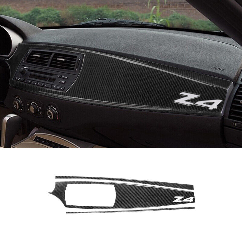 3Pcs Carbon Fiber Interior Main Dash Panel Cover Trim For BMW Z4 E85 2003-2008
