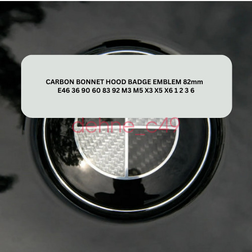 CARBON BONNET HOOD BADGE EMBLEM 82mm  E46 36 90 60 83 92 M3 M5 X3 X5 X6 1 2 3 6