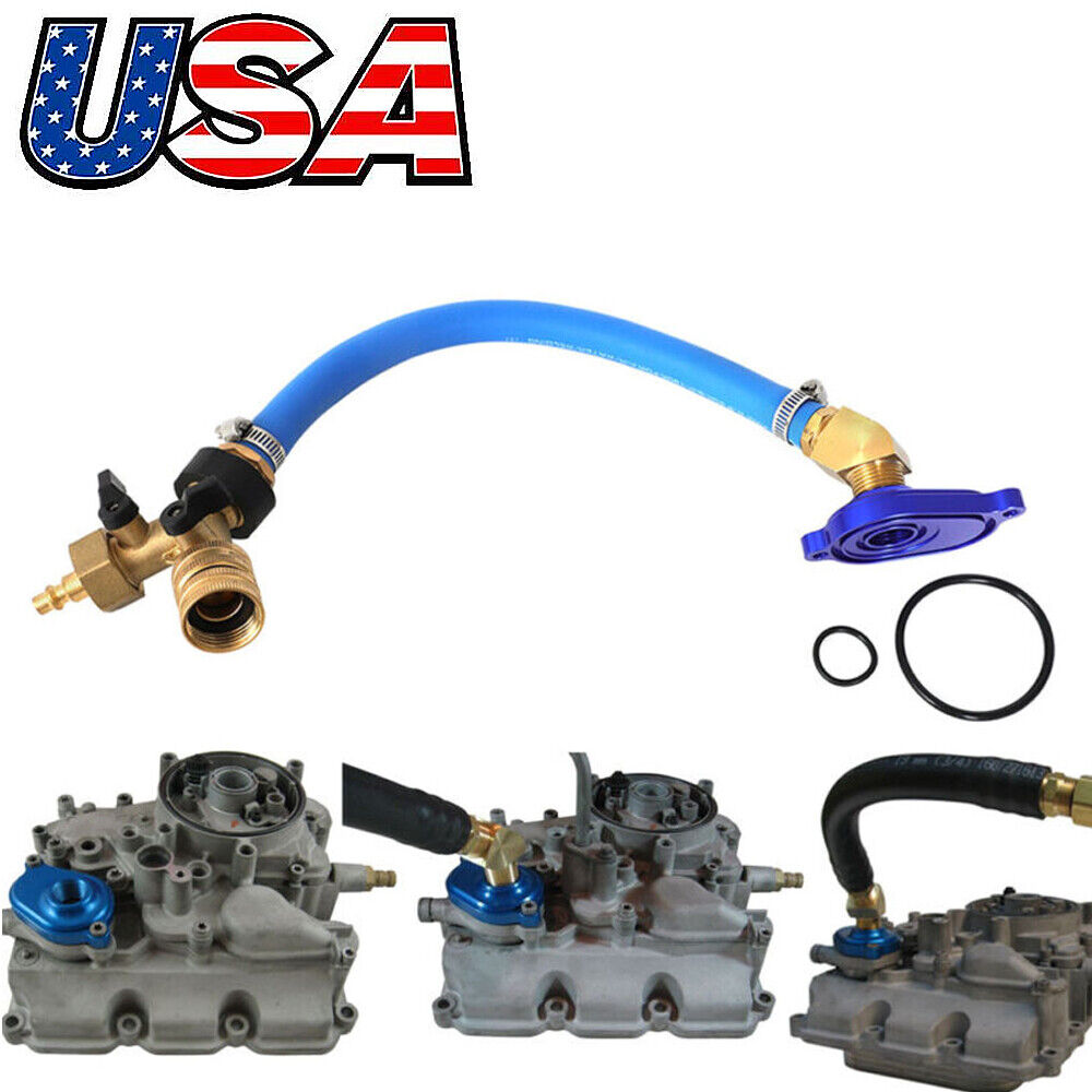 For 03-10 Ford 6.0L Diesel Oil Cooler Flush Kit W/Adapter Air Pressure Water Tee