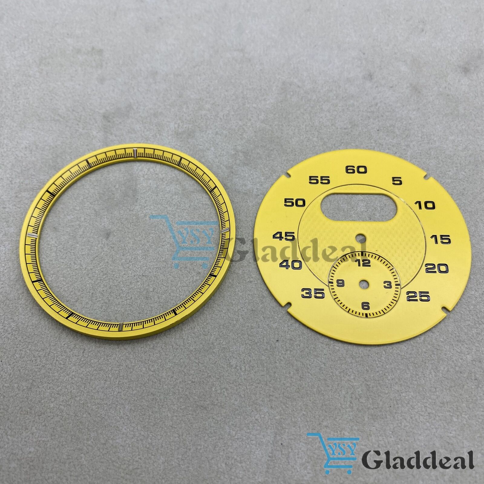 Yellow Dial Clock Gauge Chrono For Porsche Cayman 911 Macan Cayenne Boxster NEW