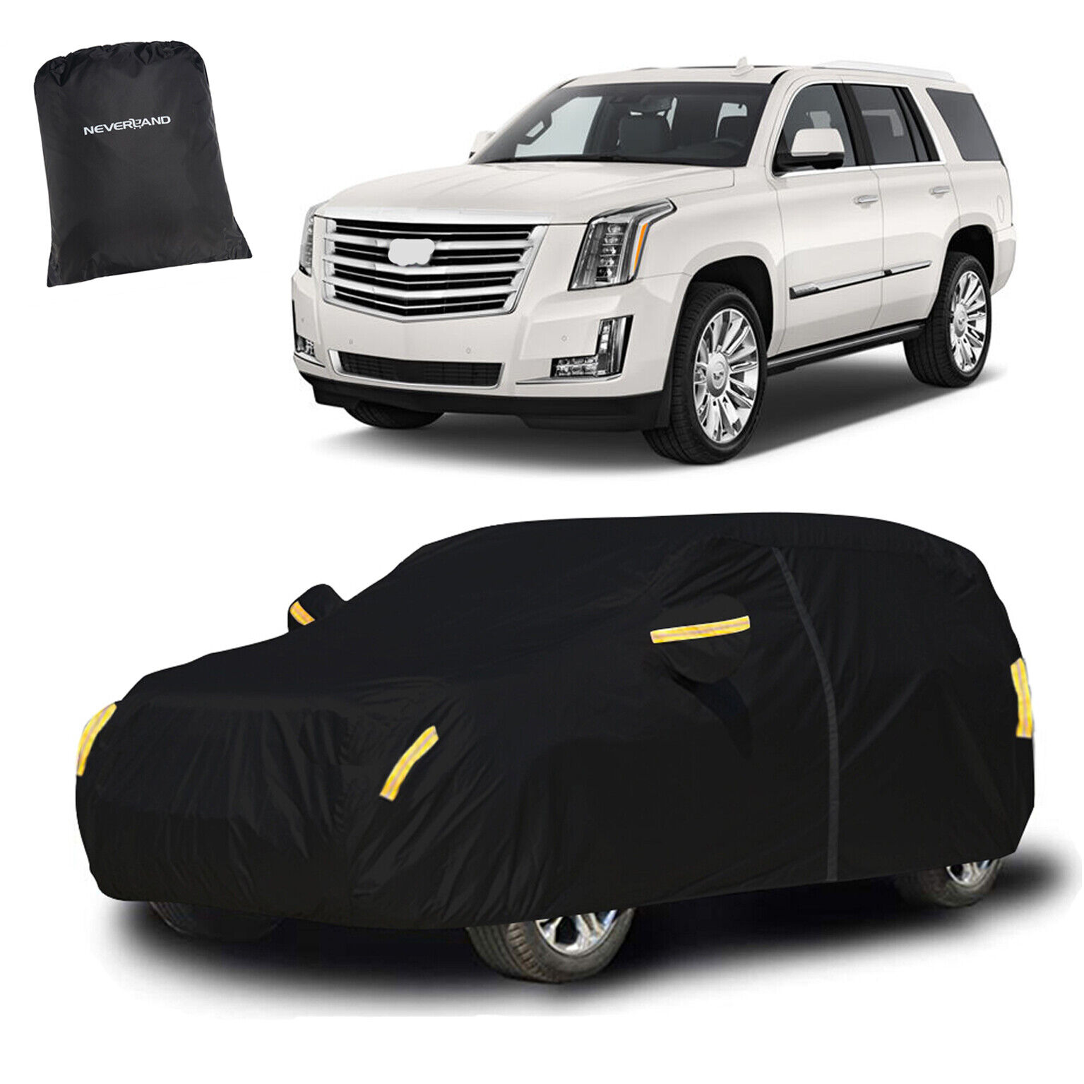 SUV Cover Outdoor Car Protection Waterproof Dust w/ Zipper For Cadillac Escalade