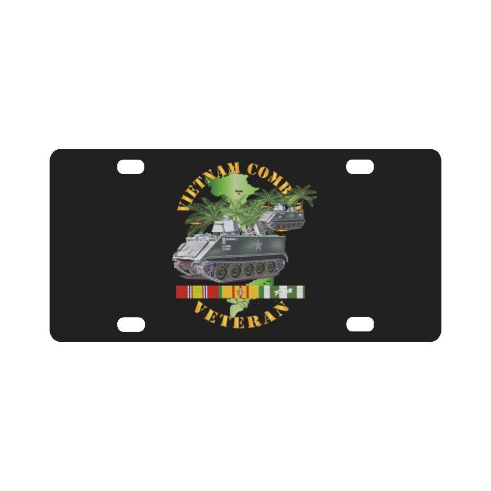 License Plate - Army - Vietnam Combat Vet - w APCs