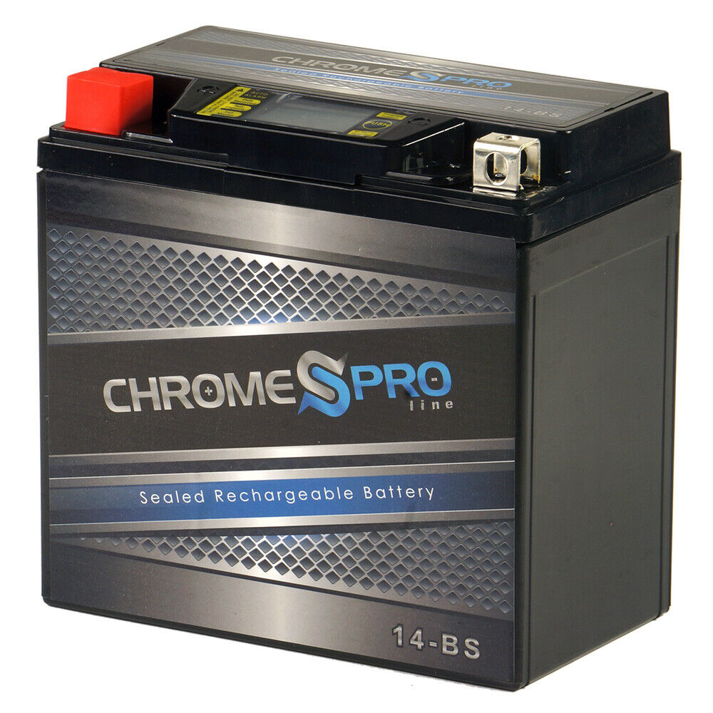 YTX14-BS Chrome Pro Series High Performance ATV Powersport iGel Battery
