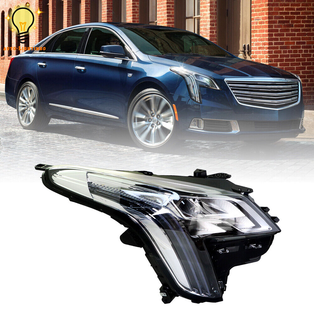 For Cadillac XTS 2018-2019 LED DRL Right Side Headlight Headlamp Chrome Housing