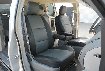 IGGEE S.LEATHER CUSTOM FIT SEAT COVER FOR 2001-2011 DODGE CARAVAN