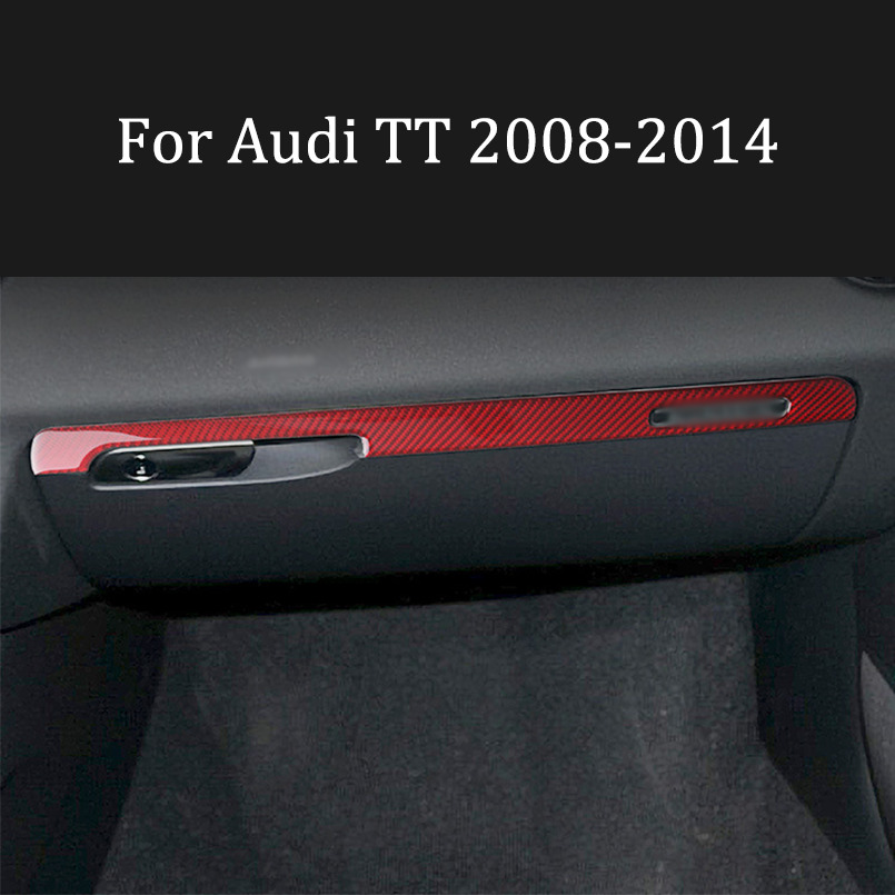 For Audi TT 2008-2014 Carbon Fiber Red Interior Co-pilot Decoration Sticker Trim