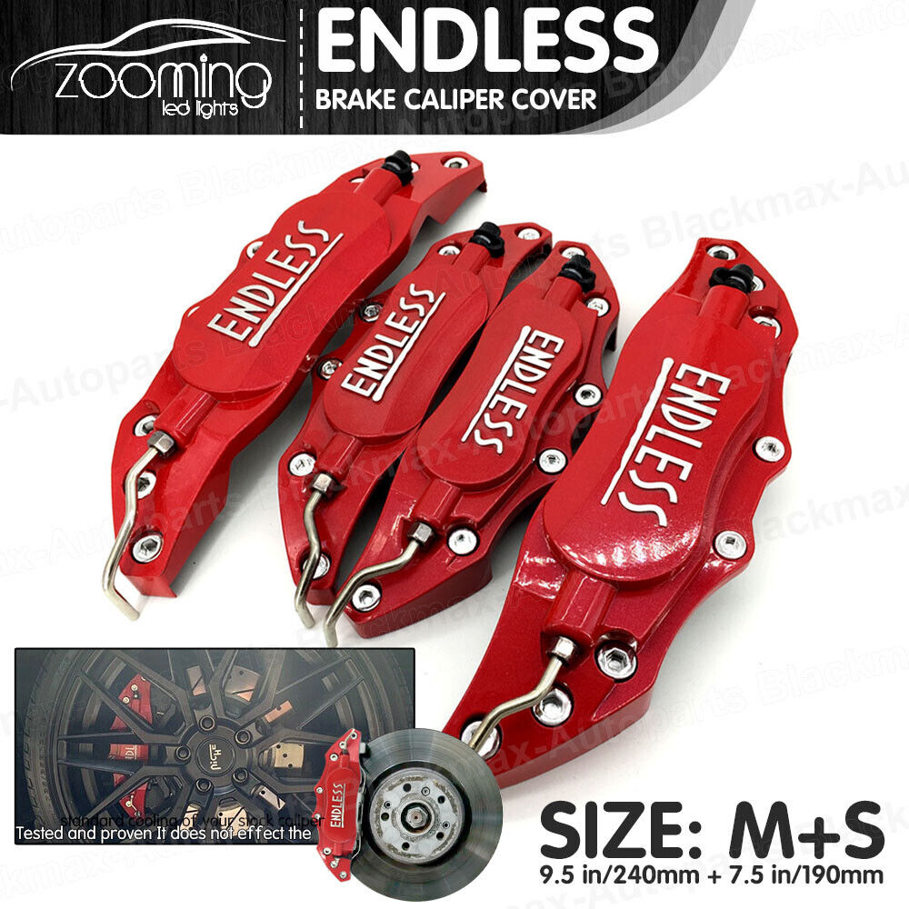 Metal 3D ENDLESS Universal Style Brake Caliper Cover front&rear 4pcs Red LW02