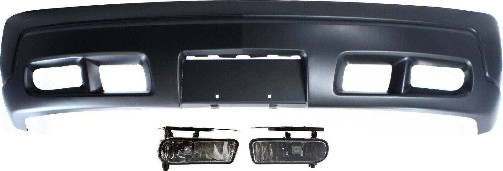 Front Bumper Cover for Cadillac Escalade 2002-2006, 3-Piece Kit with Fog Lights,