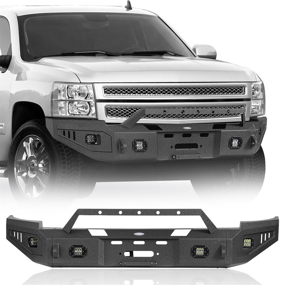 Steel Front or Back Bumper w/Winch Plate Lights Fit 07-13 Chevy Silverado 1500