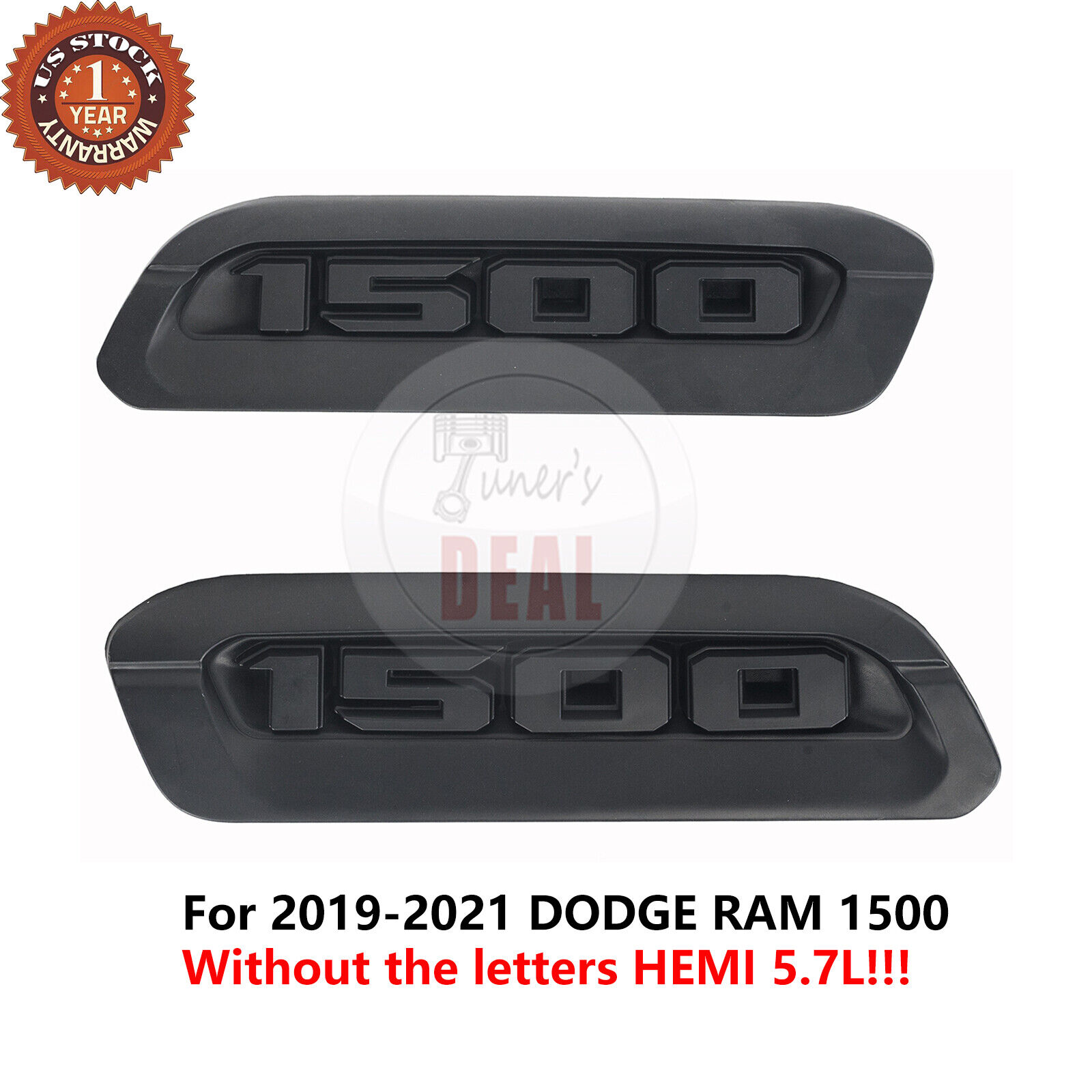 Emblem Badge Nameplate Right & Left Hood Bezel For 2019-2023 Ram 1500