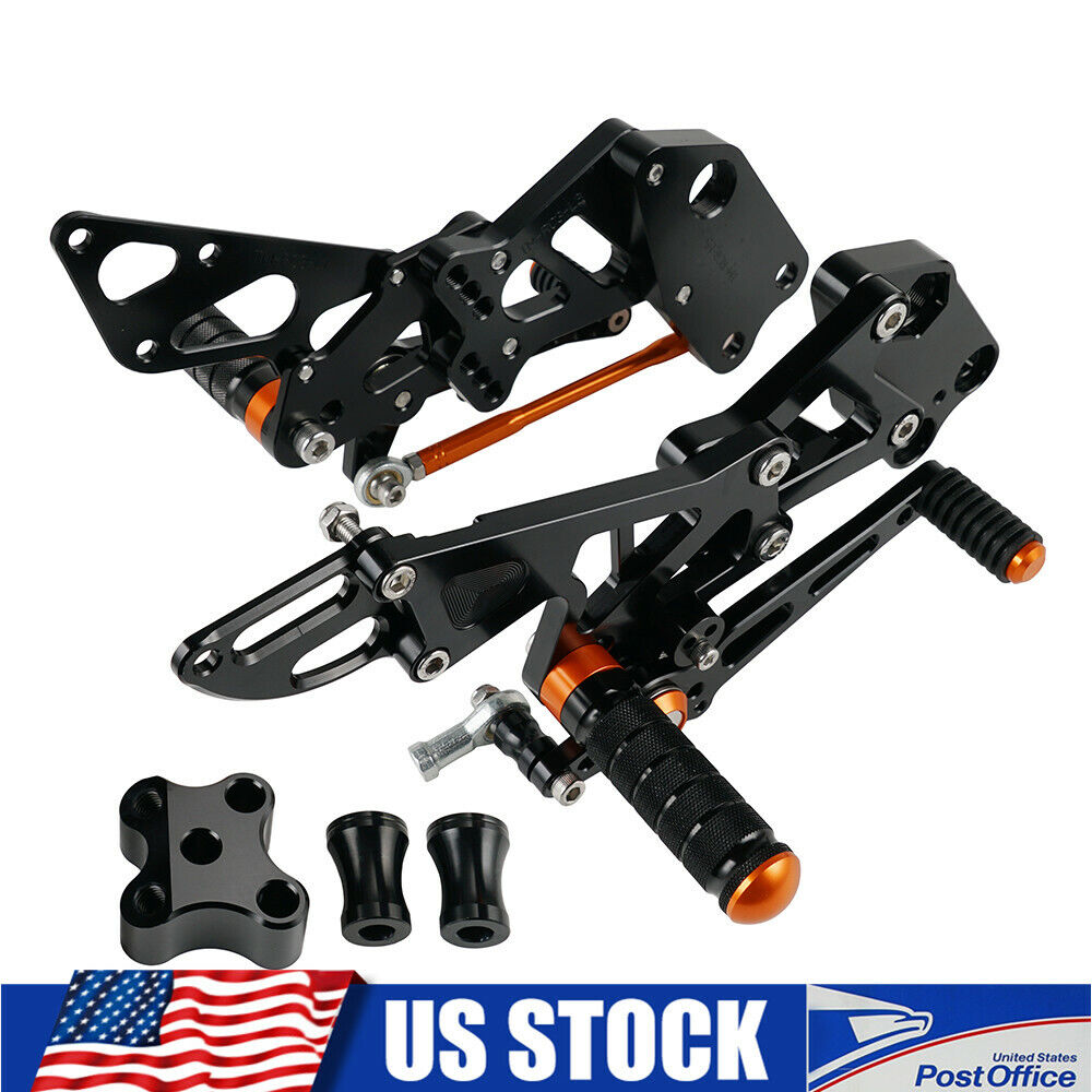Rearsets Foot Control Adjustable  Footrest Foot Pegs Set For KTM RC390 2014-2021