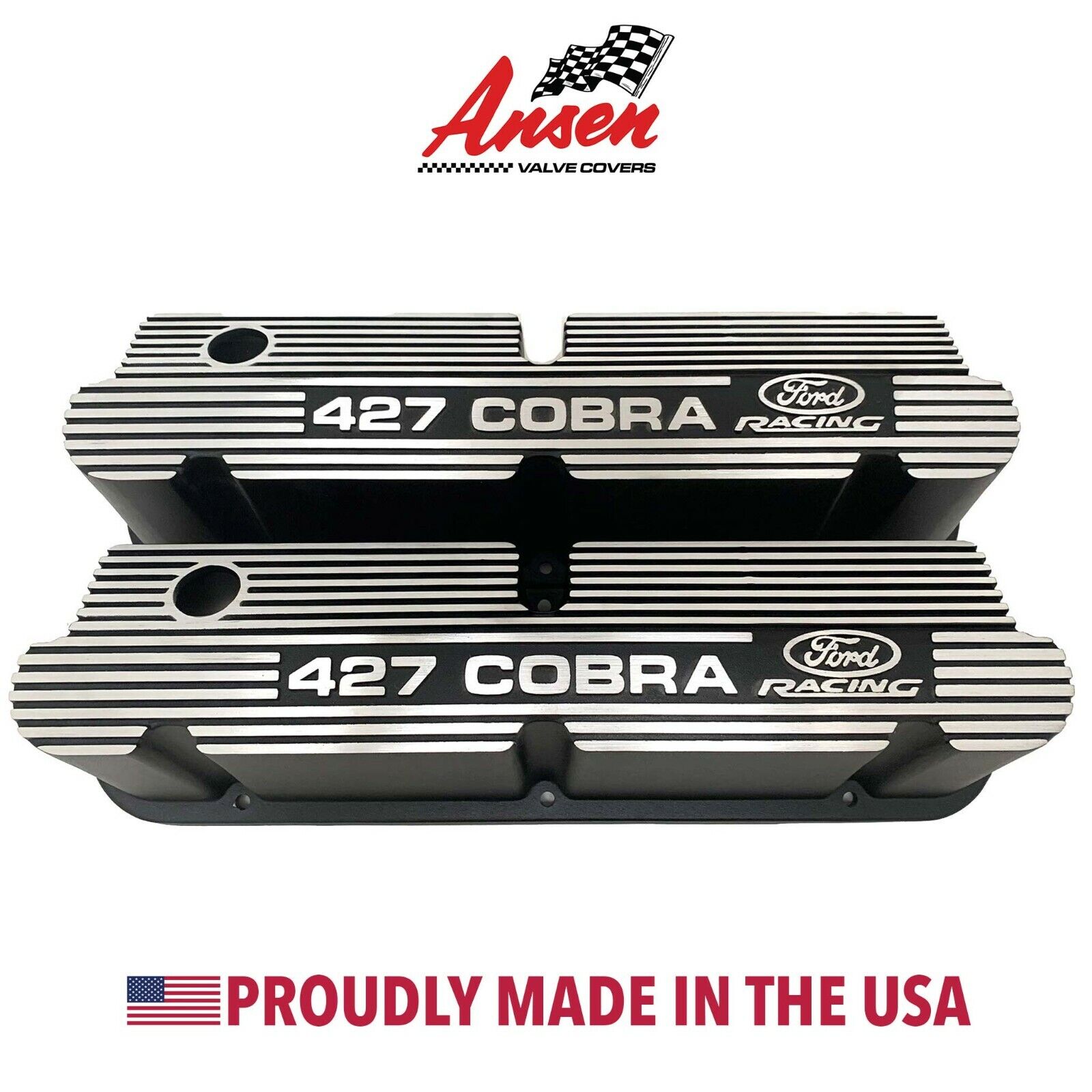 Ford Pentroof 427 Cobra Valve Covers - Black - New Old Stock, Ford M-6582-W427B