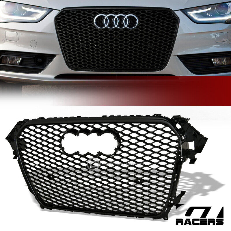 For 2013-2016 Audi A4 S4 B8.5 Black RS Sport Honeycomb Mesh Bumper Grill Grille