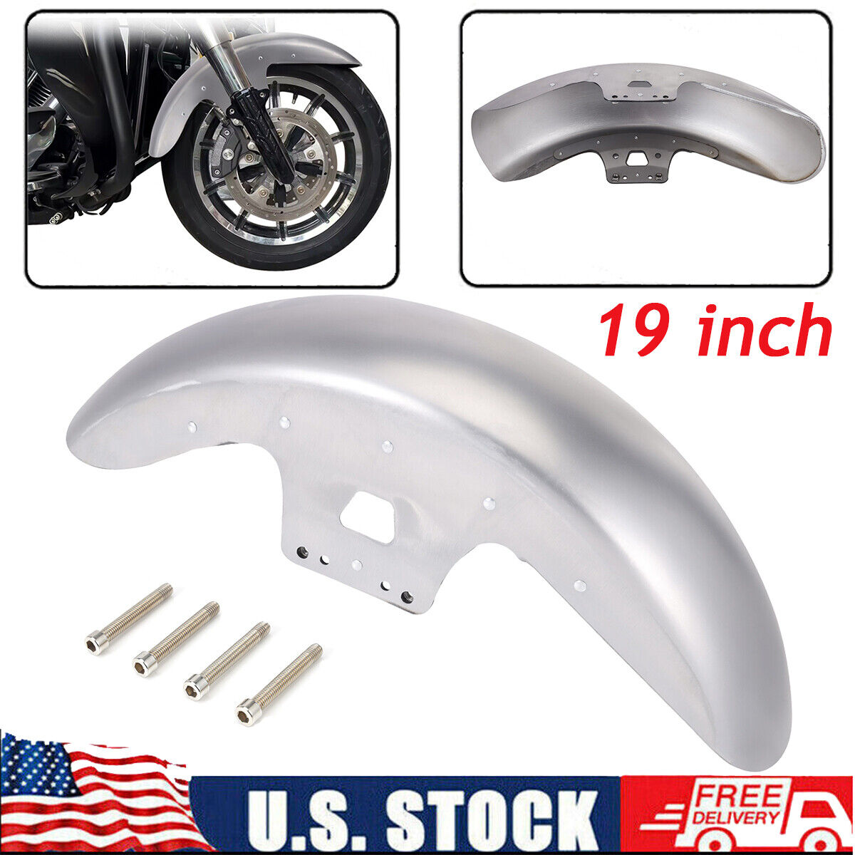 19 inch Unpainted Front Fender Fit For Harley Touring Electra Glide FLHT Baggers