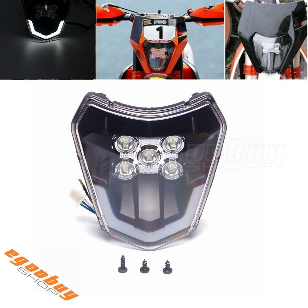 Motocross LED Headlight For XC XCW SXF EXC-F 6 Days 125 250 300 530 SMR 690