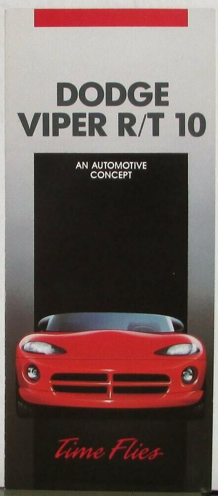 1990 Dodge Viper RT 10 Concept Vehicle Sales Brochure Folder Original