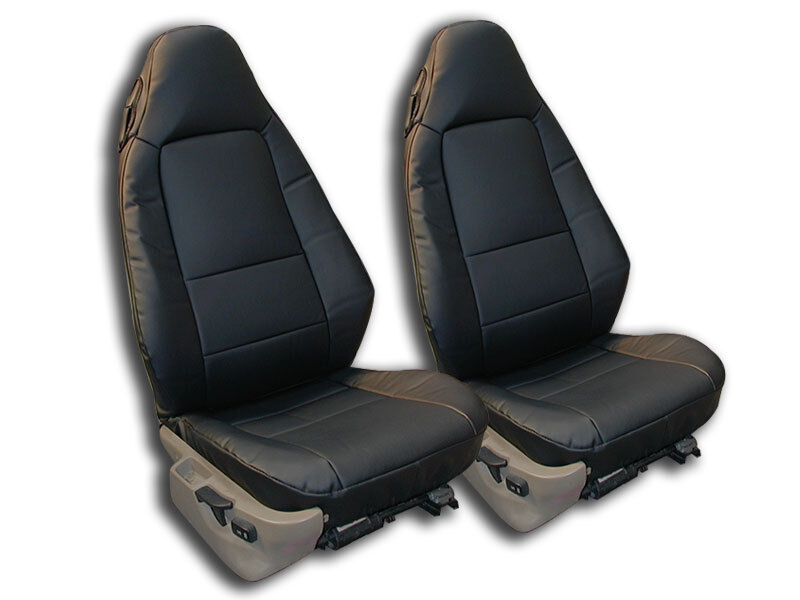 BMW Z3 1996-2002 BLACK IGGEE S.LEATHER CUSTOM FIT FRONT SEAT COVER
