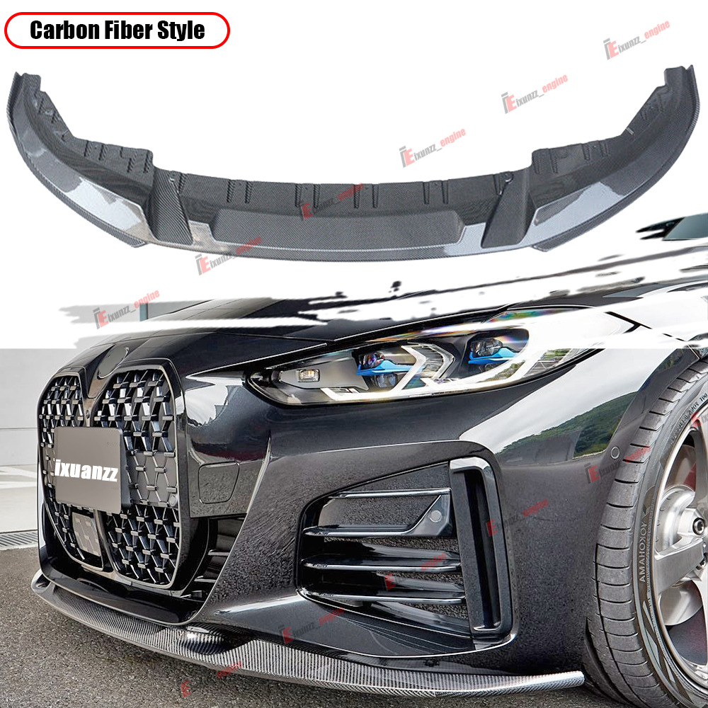 For 2021-24 BMW 4 Series G26 Gran Couple M sport Carbon Style Front Bumper Lip