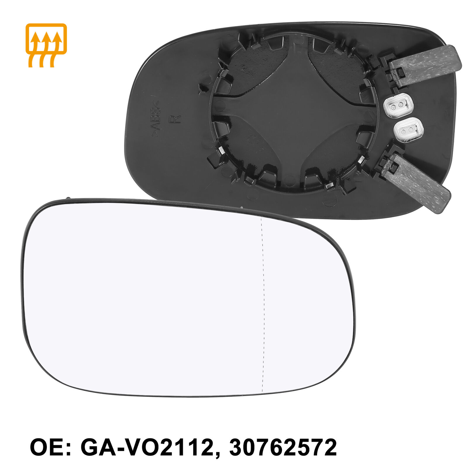Right Passenger Side Heated Mirror Glass Replace for Volvo C30 S40 C70 V50