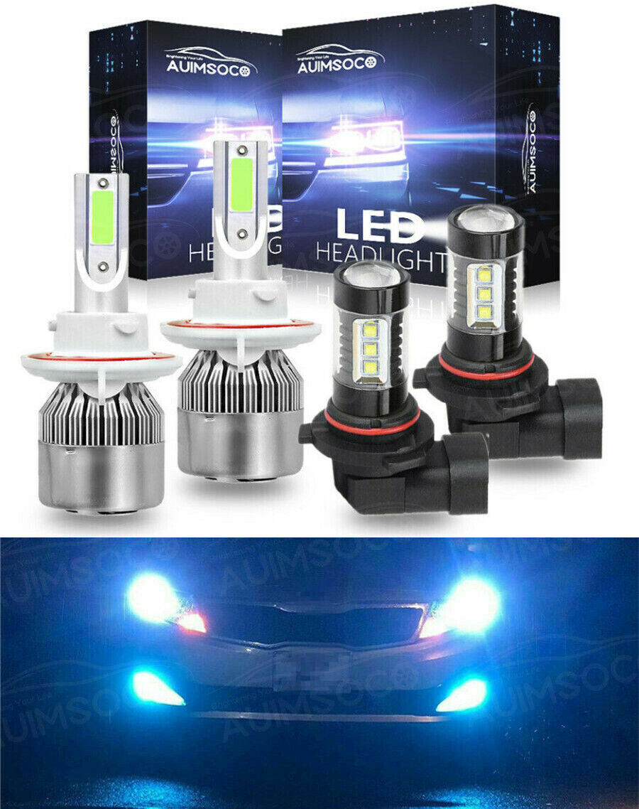 For Ford F-150 2004-2014 8000K LED Headlight Hi/Lo + Fog Light 4 Bulb Combo kit