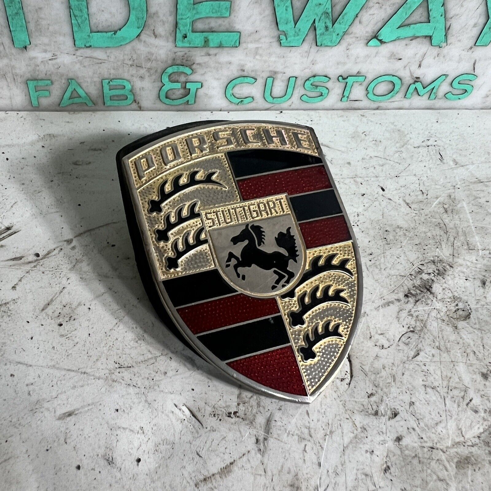 Original Porsche Gold Front Hood Emblem Badge 911 914 930 928 924 944 968