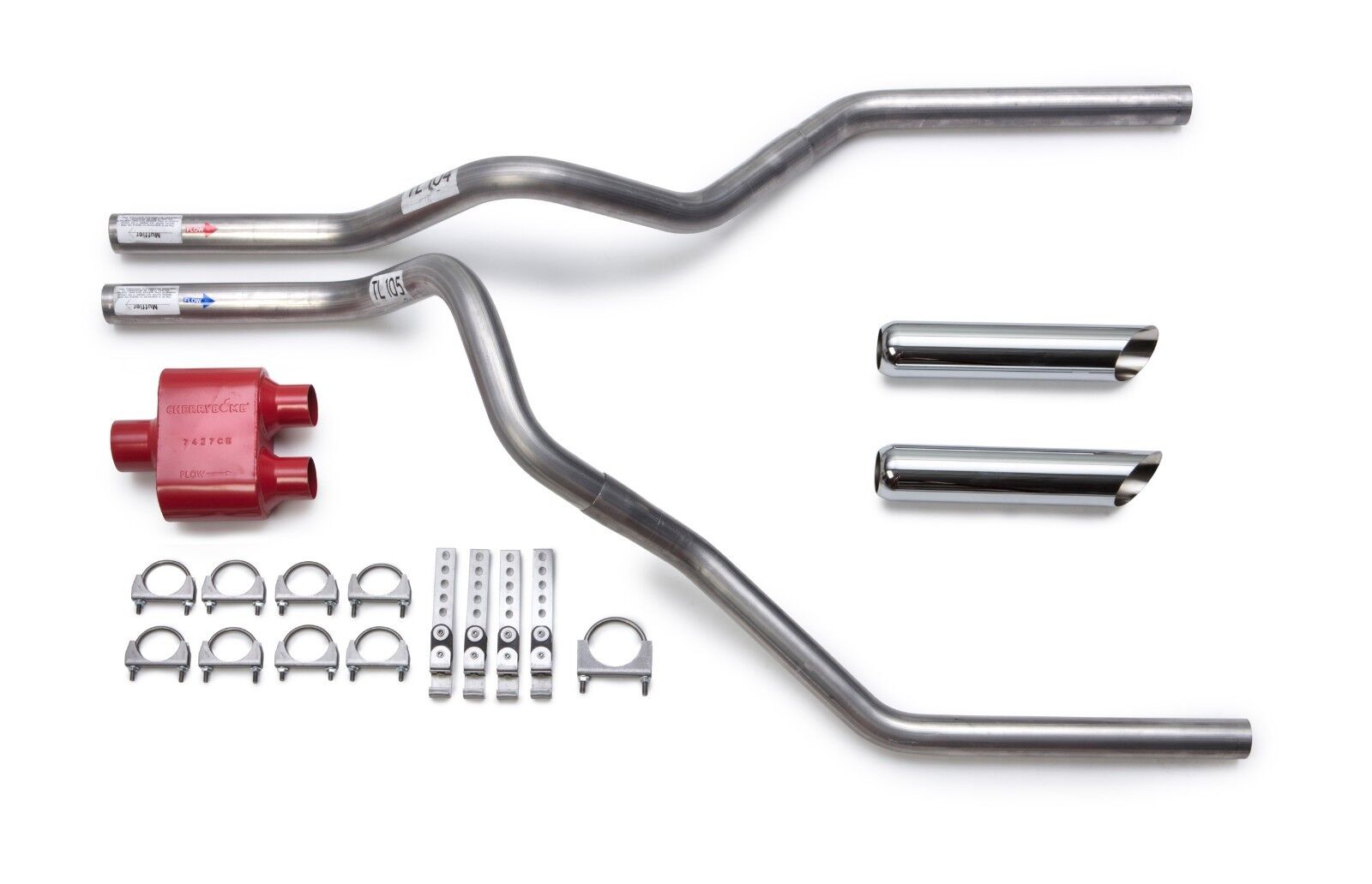 Cherry Bomb Extreme Dual Truck Exhaust Kit Chrome Tips for 2007-08 Dodge Ram