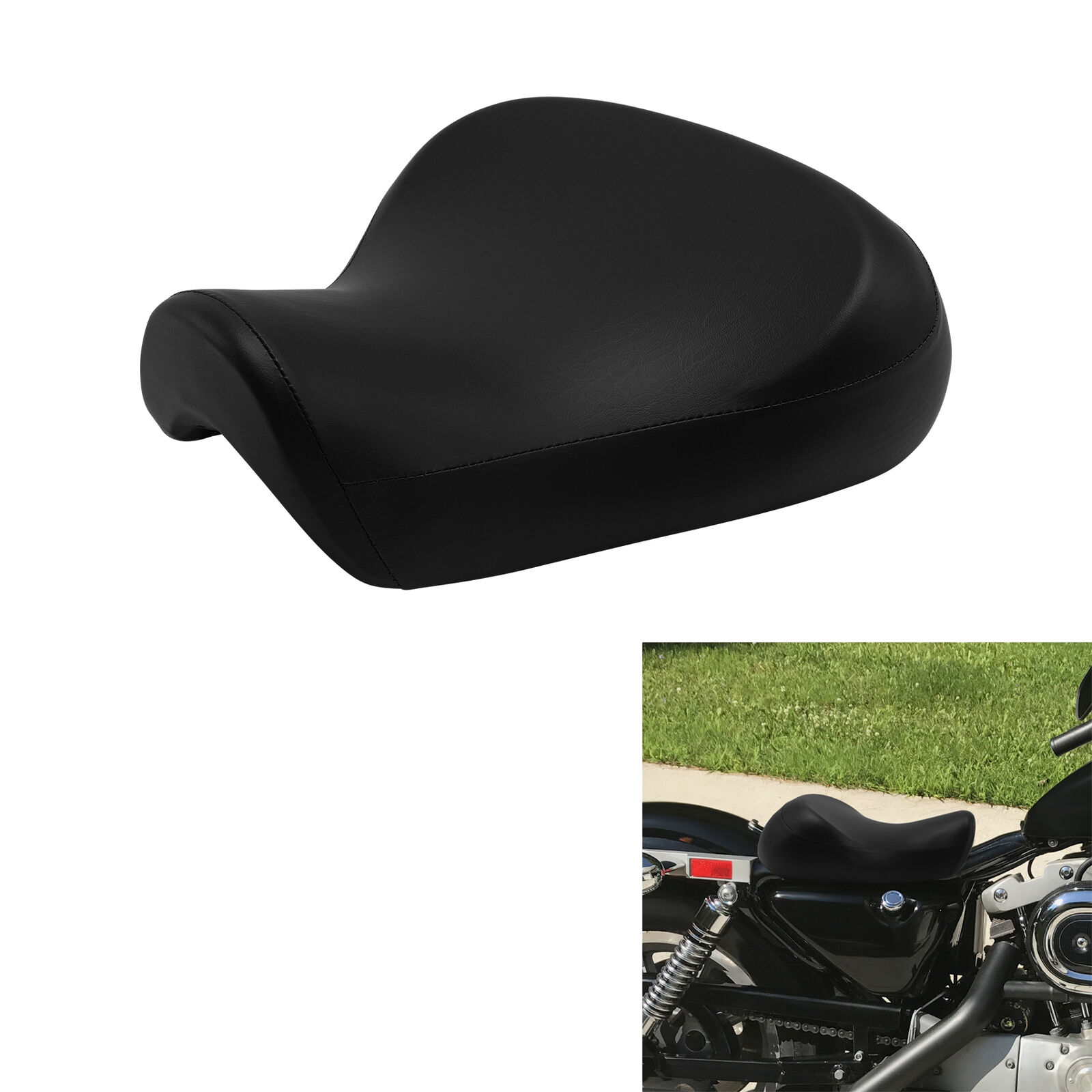 Front Driver Solo Seat Fit For Harley Sportster XL 883 1200 48 Custom 1983-2003