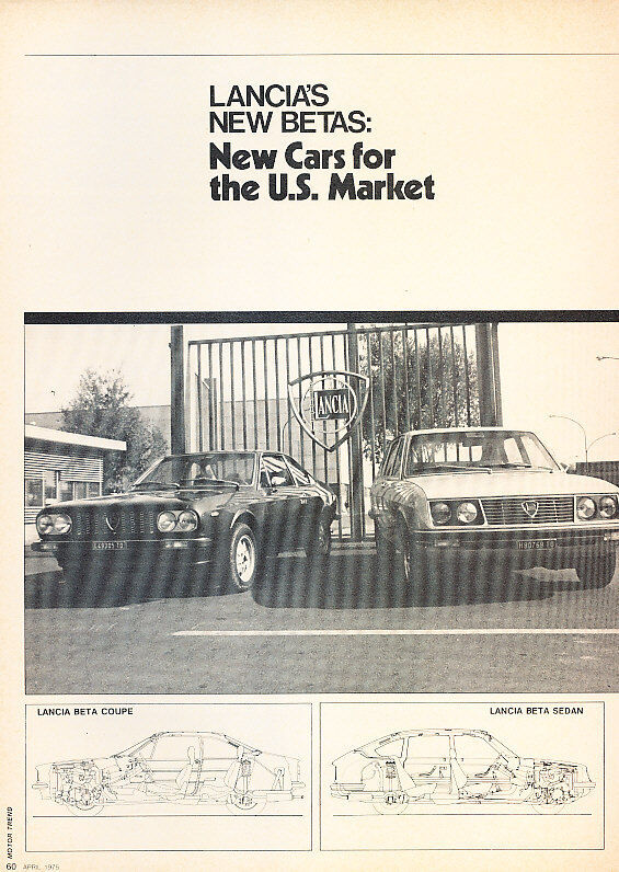 1975 Lancia Beta Coupe and Sedan -  Classic Article A63-B