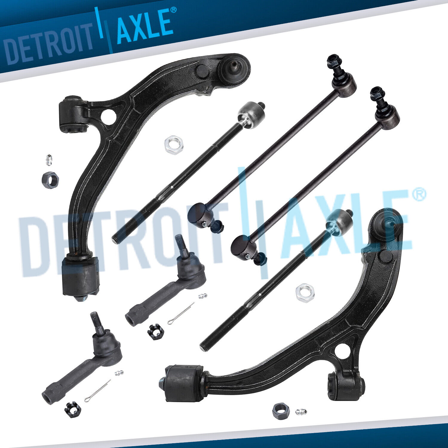 Front Lower Control Arms + Tie Rod for 2001-2003 Chrysler Town & Country Caravan