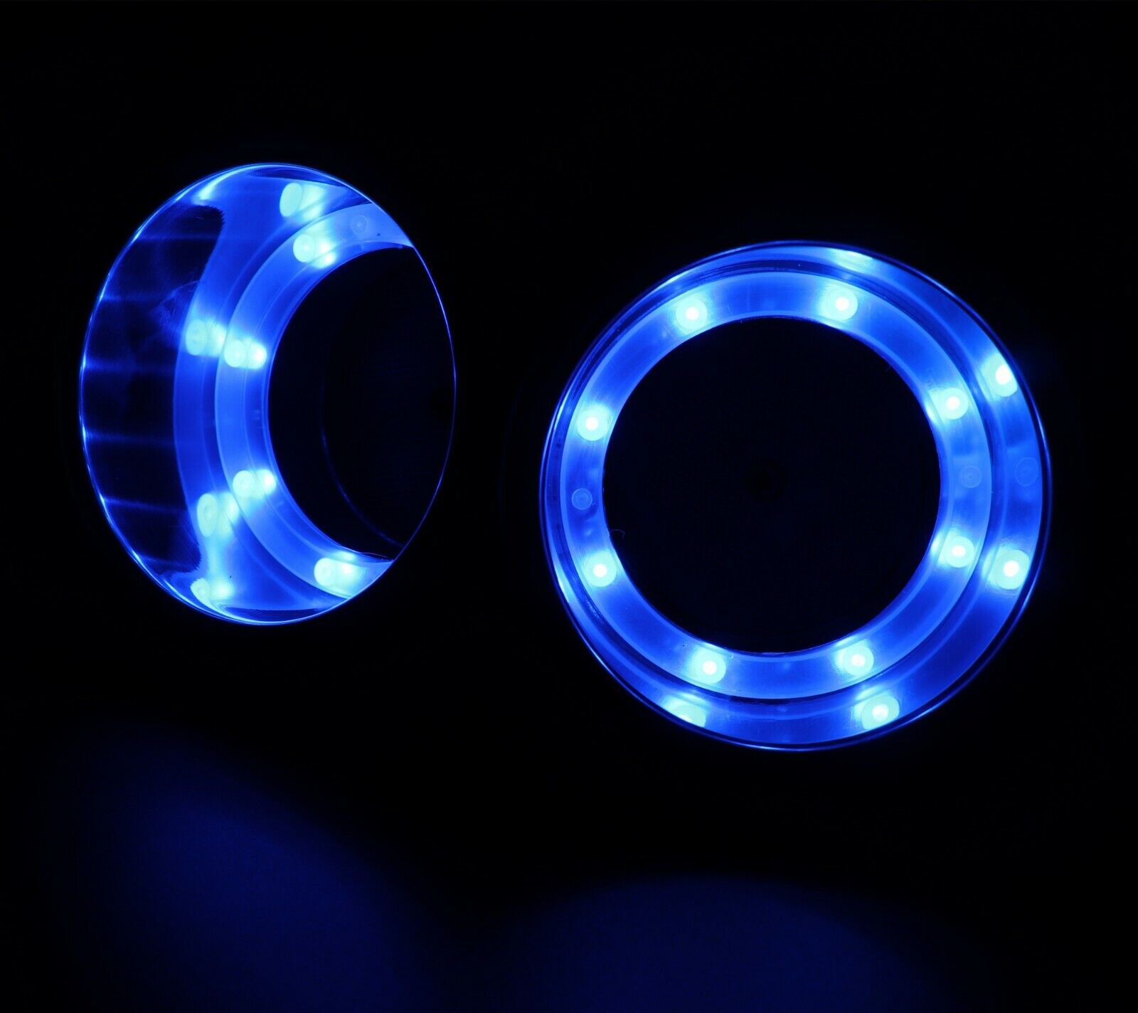 2X Stainless Steel LED Blue Light Cup Drink Holder for Boat/Yacht /Car/Truck RV