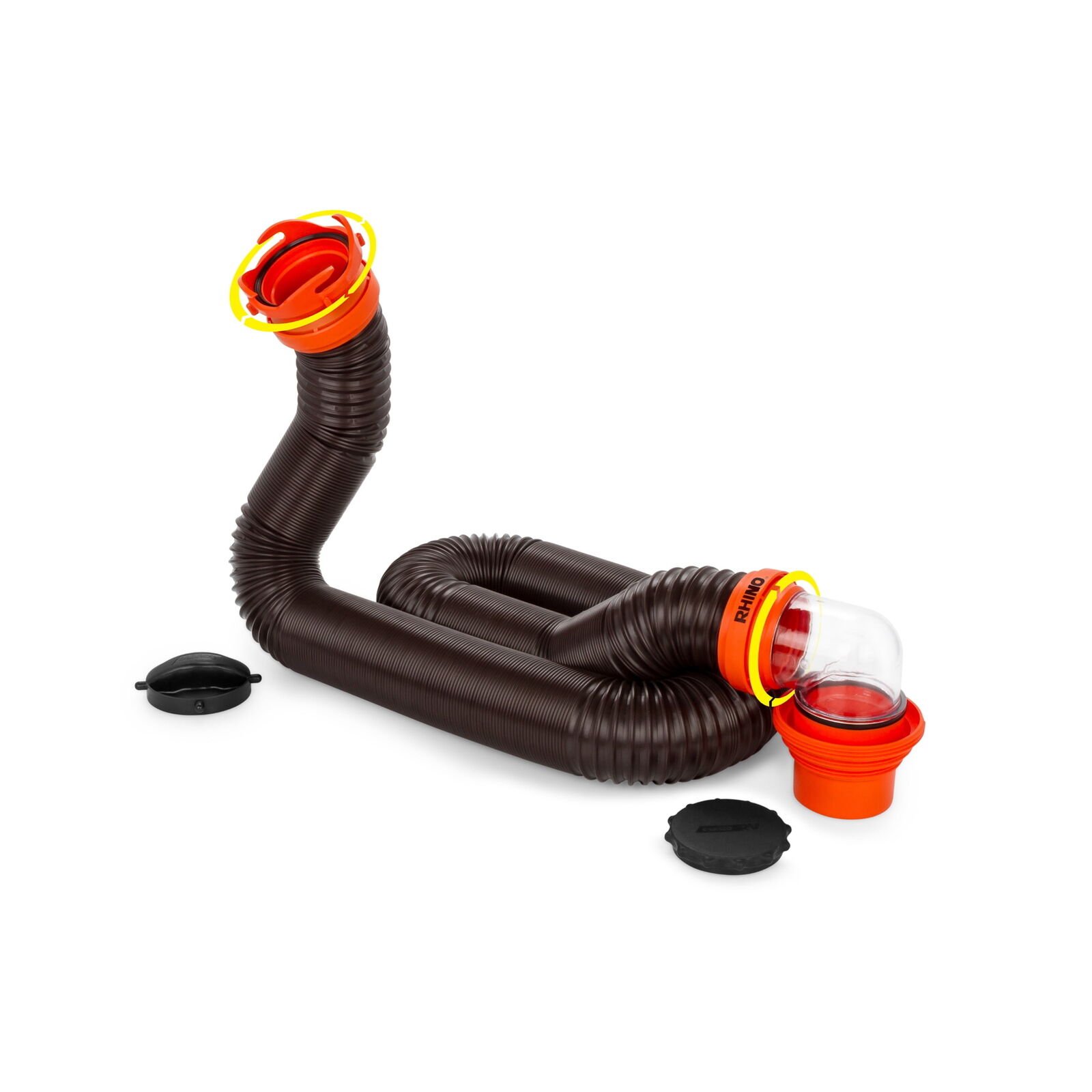 Camper/RV Sewer Hose Kit with 15\' Hose and Swivel Fittings