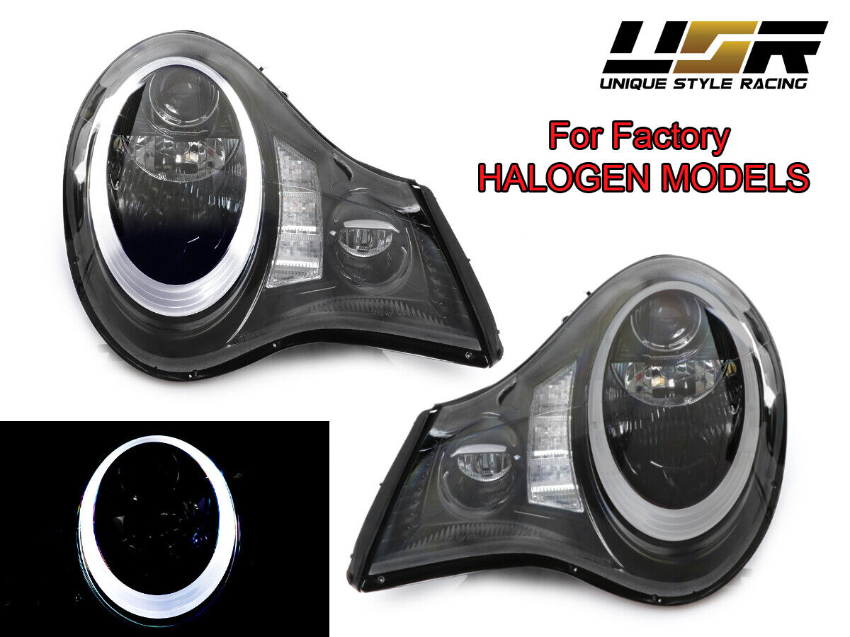 991 Style LED Halo Projector Headlight For 02-04 Porsche 911 Carerra 996 Halogen