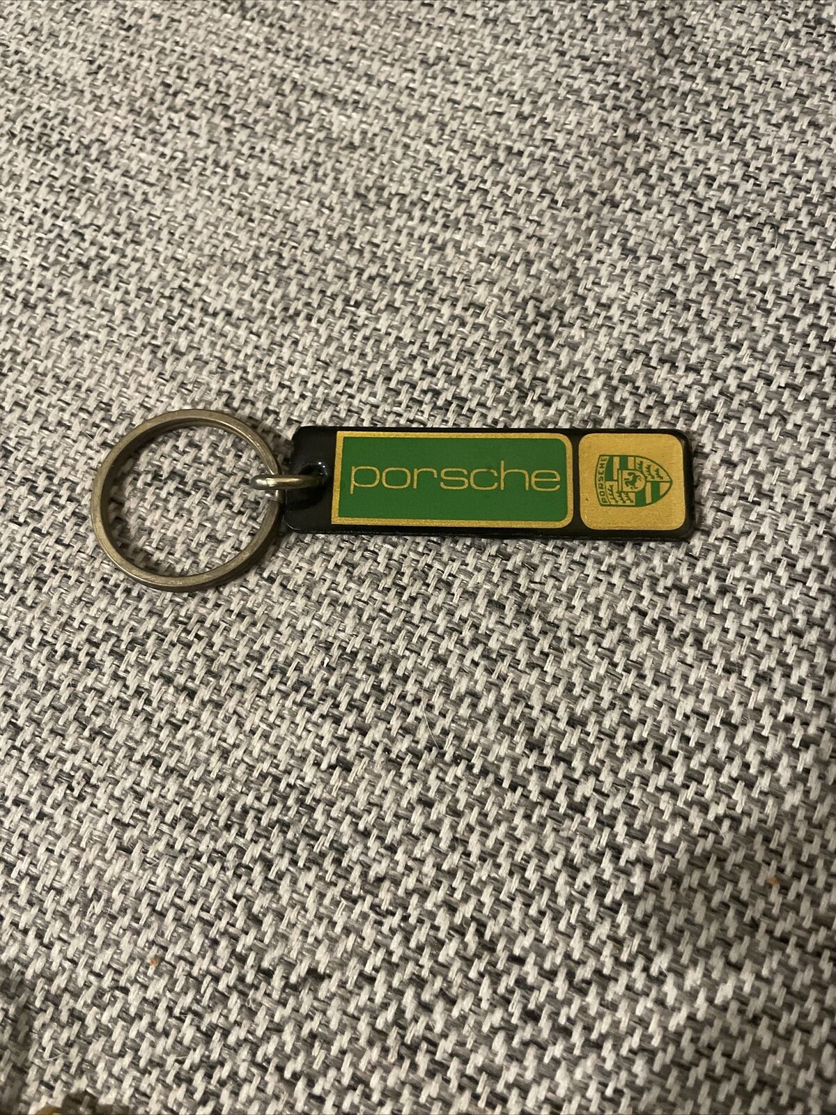 Vintage Rare Porsche Keychain. Green And Yellow.