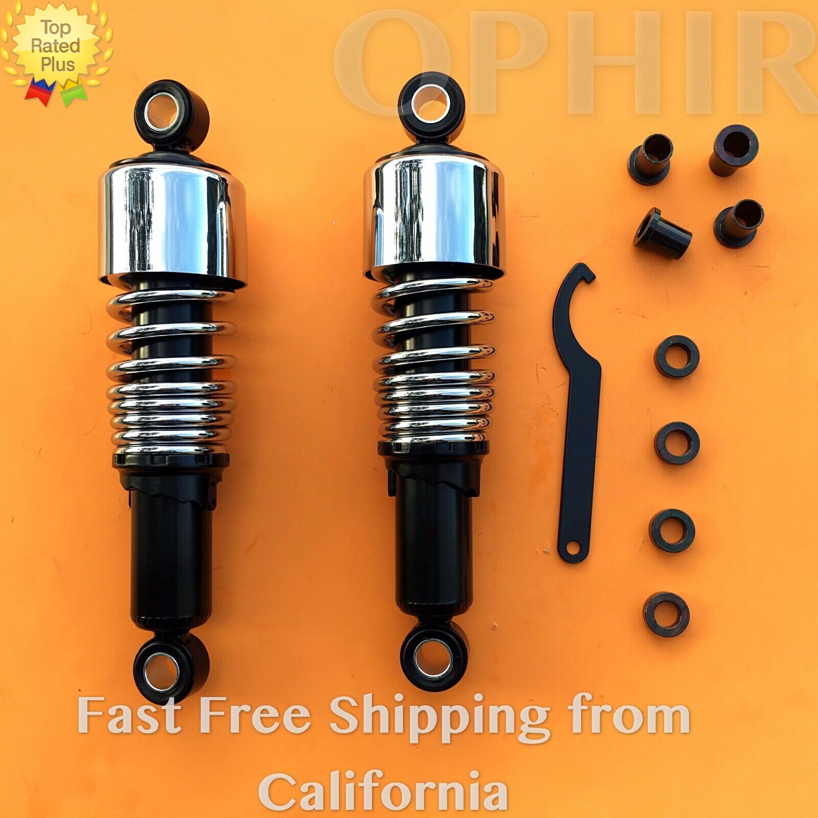 Harley Sportster Stubby Shocks, Forty Eight, Iron 883, Lowering 10.5 inch Silver