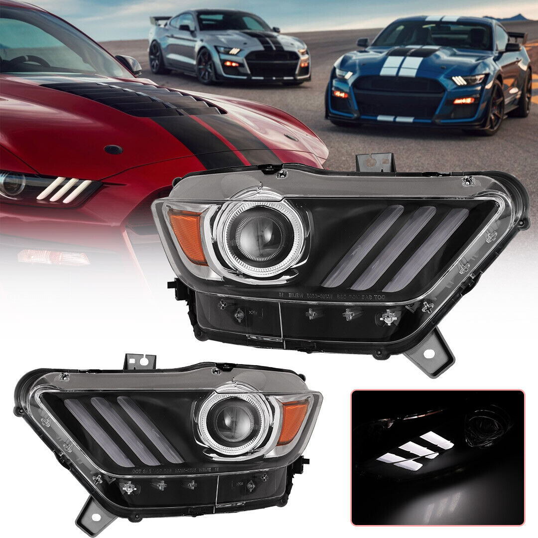 Projector Headlight for Ford Mustang 2015 2016 2017 HID/Xenon LED Tube Headlamps