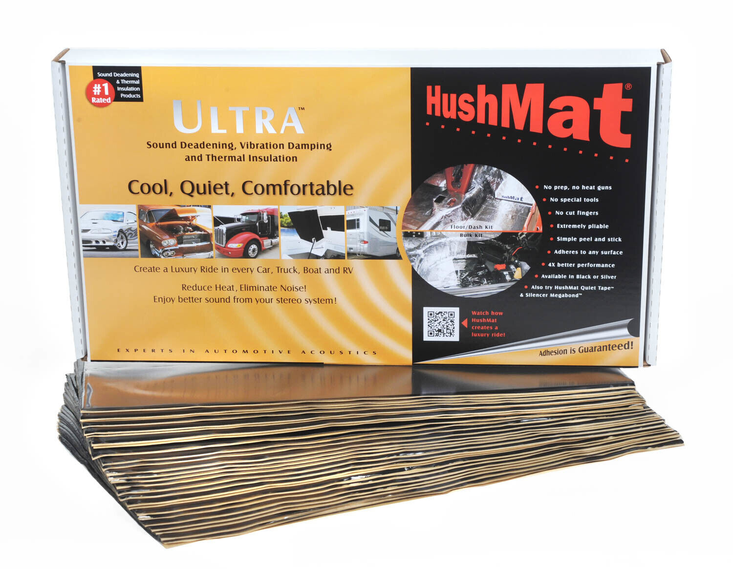 Hushmat     Hushmat 10500 Ultra Black Foil Bulk Kit With Damping Pad   30 Piece