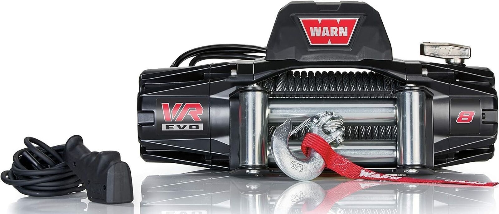 WARN 103250 VR EVO 8 Electric 12V DC Winch with Steel Cable Wire Rope: 5/16\
