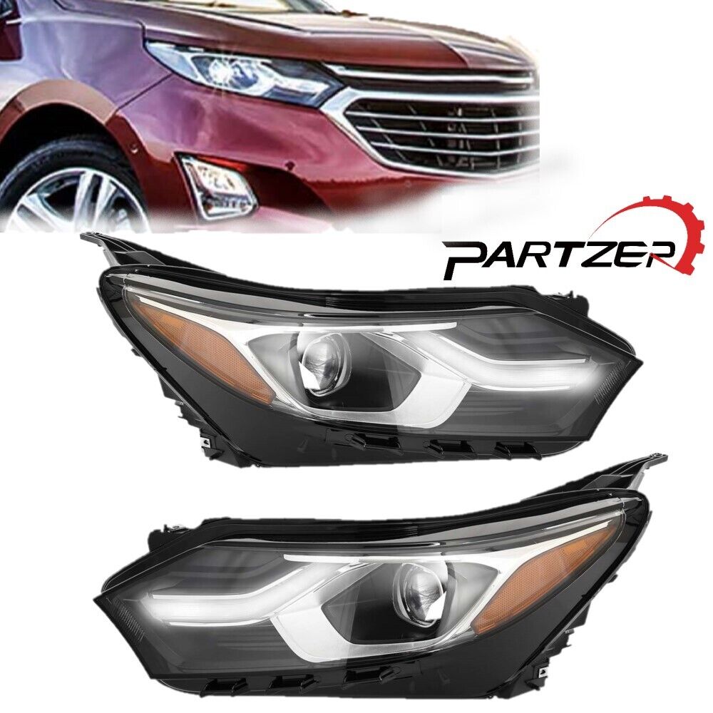 FOR 2018-2021 CHEVY EQUINOX HALOGEN W/ LED DRL HEADLIGHT PAIR LEFT + RIGHT SIDE