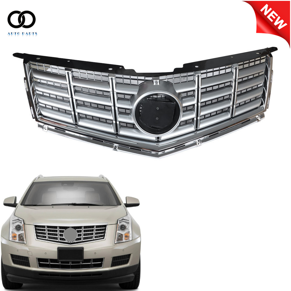 For 13-16 Cadillac SRX Replacement Front Bumper Upper Grille Chrome Trim Grill