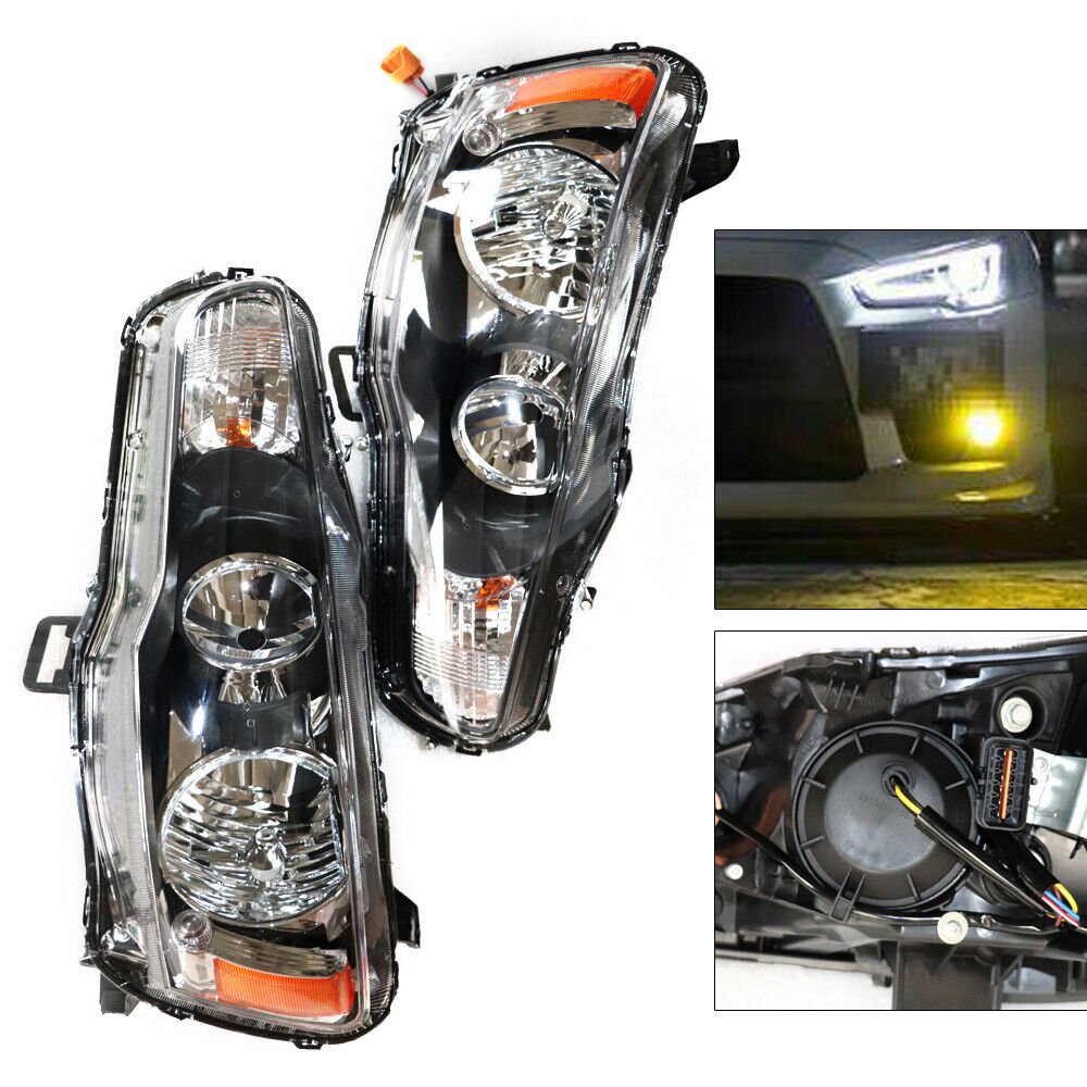 For 2008-17 Mitsubishi Lancer EVO X Pair Headlights Headlamps Driver & Passenger